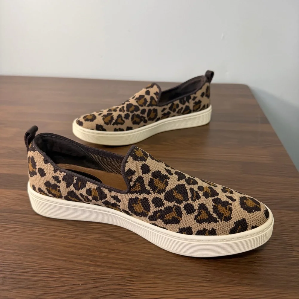 Sofft Somers Slip-On Knit‎ Sneakers Leopard Print Sz 10